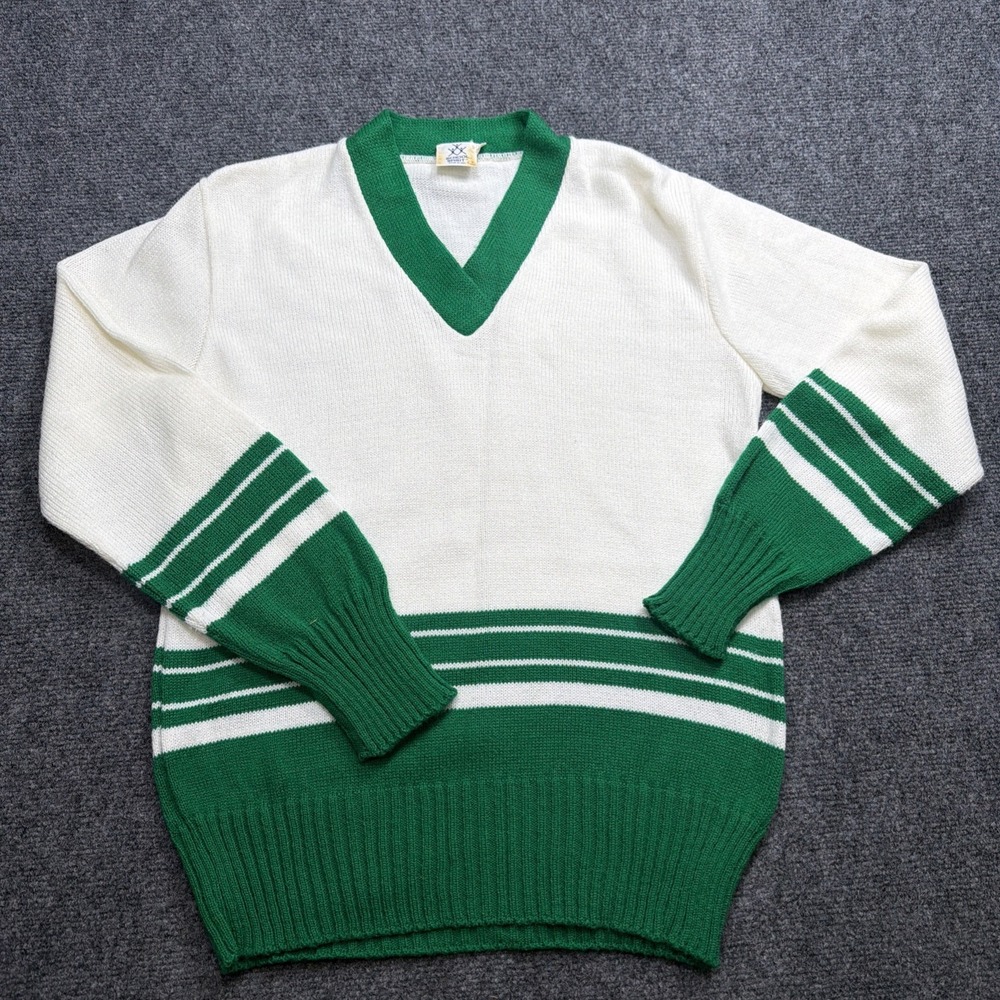 True Vintage Sweater School Cardigan Cheer USA Made  70s School Spirit, Large